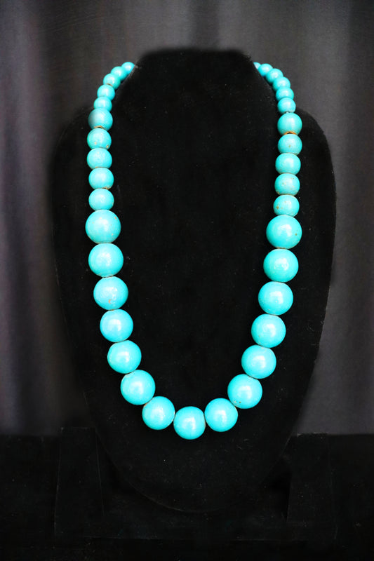 Cerulean Breeze Wooden Beads Necklace